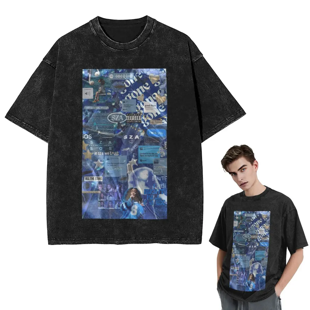 

Streetwear T-Shirts SZA Song Singer Washed T Shirt Short Sleeve Hip Hop T-Shirt Tops Tees for Men Women