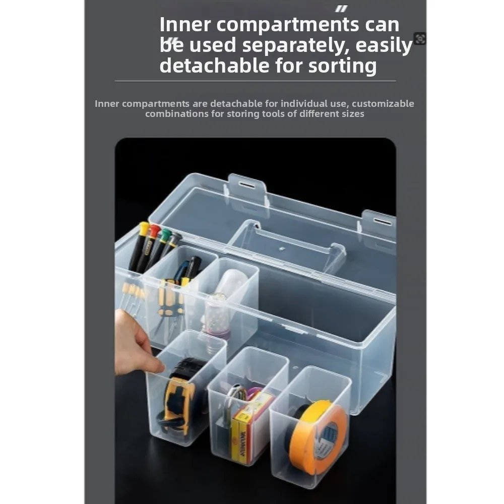 7pcs Multi-Compartment Tool Parts Storage Box Set Wear Resistant Waterproof Transparent Portable Tool Organizer