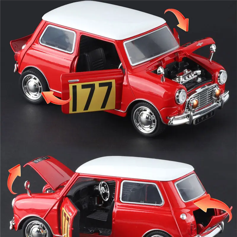 1:32 Morris Mini Cooper S Alloy Classic Sports Car Model Diecast
