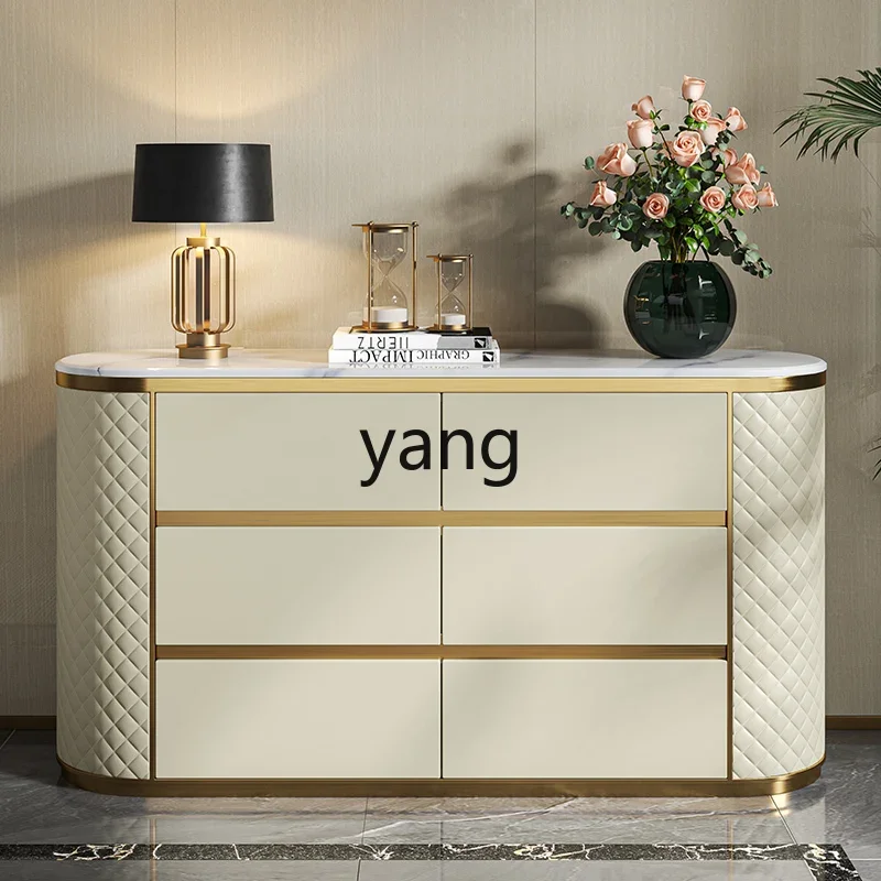 XYY light luxury six chest cabinet Internet celebrity marble high-end entrance bedroom storage cabinet