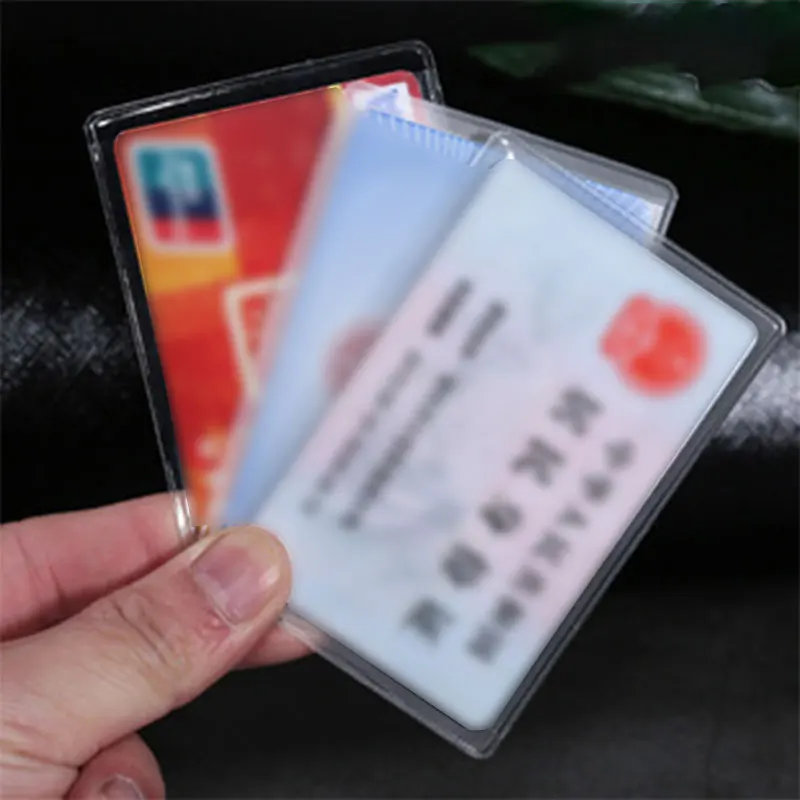 10PCS PVC Clear Card Cover   Bank Credit ID Container Cardholder PVC Transparent Card Holder Passport Pass Cover Waterproof Card