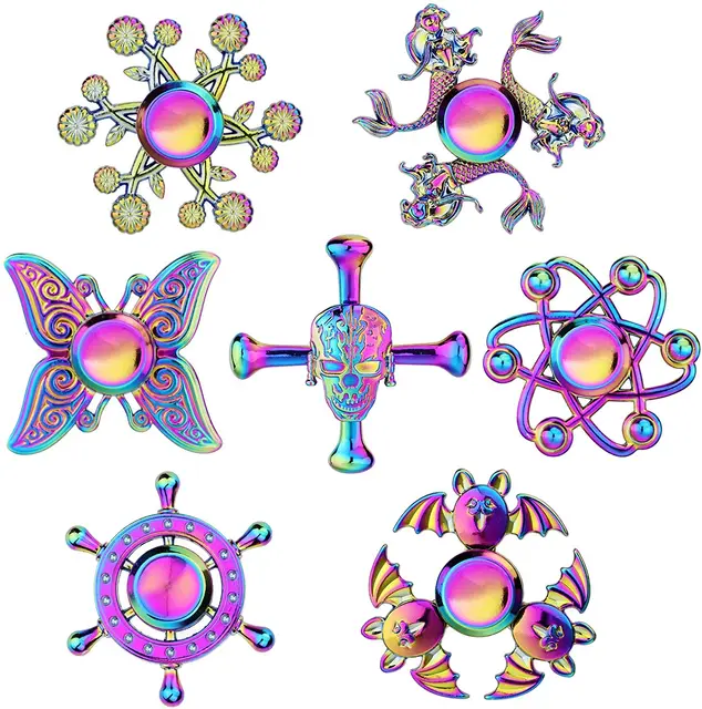 Rainbow Metal Fidget Spinner Toys Łożysko ze stali nierdzewnej Szybki spinner antystresowy ADHD Zabawki przeciwlękowe dla dorosłych dzieci
