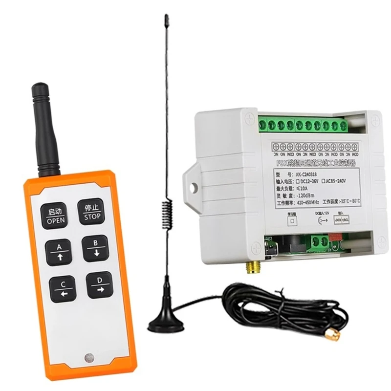 Customizable 4 Way FSK Remote Controls  Wireless Relays for Small Motors and Lifting Machinery DropShipping