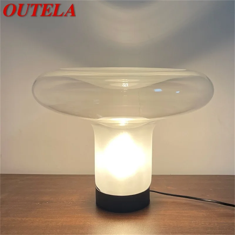 

OUTELA Nordic Table Lamp Modern Simple Mushroom Desk Light LED Glass Home Decorative For Bedside Living Room