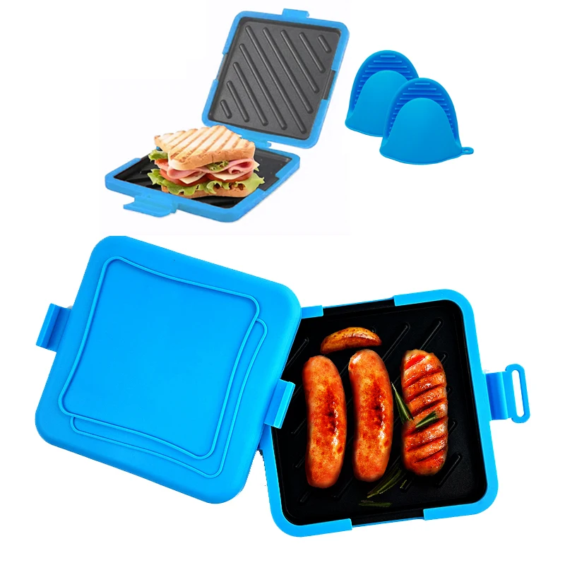 Microwave Toastie Sandwich Maker with mittens Micro Munchy Microwave Toastie Maker Versatile Small Toaster Easy to Clean