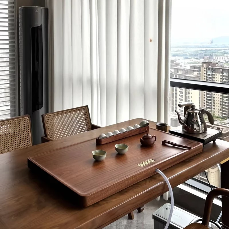 Luxury Gongfu Tea Tray Rectangular On Table Giant Nordic Antique Tea Tray Kitchen Vintage Rattan plateau inox Rectangular Tray