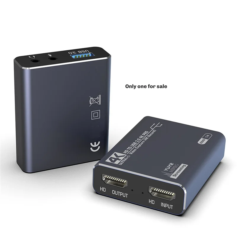 AS62 4K 60Hz Game Capture Card -Compatible USB 3.0 1080P 60Fps Recorder For Live OBS Video Capturing