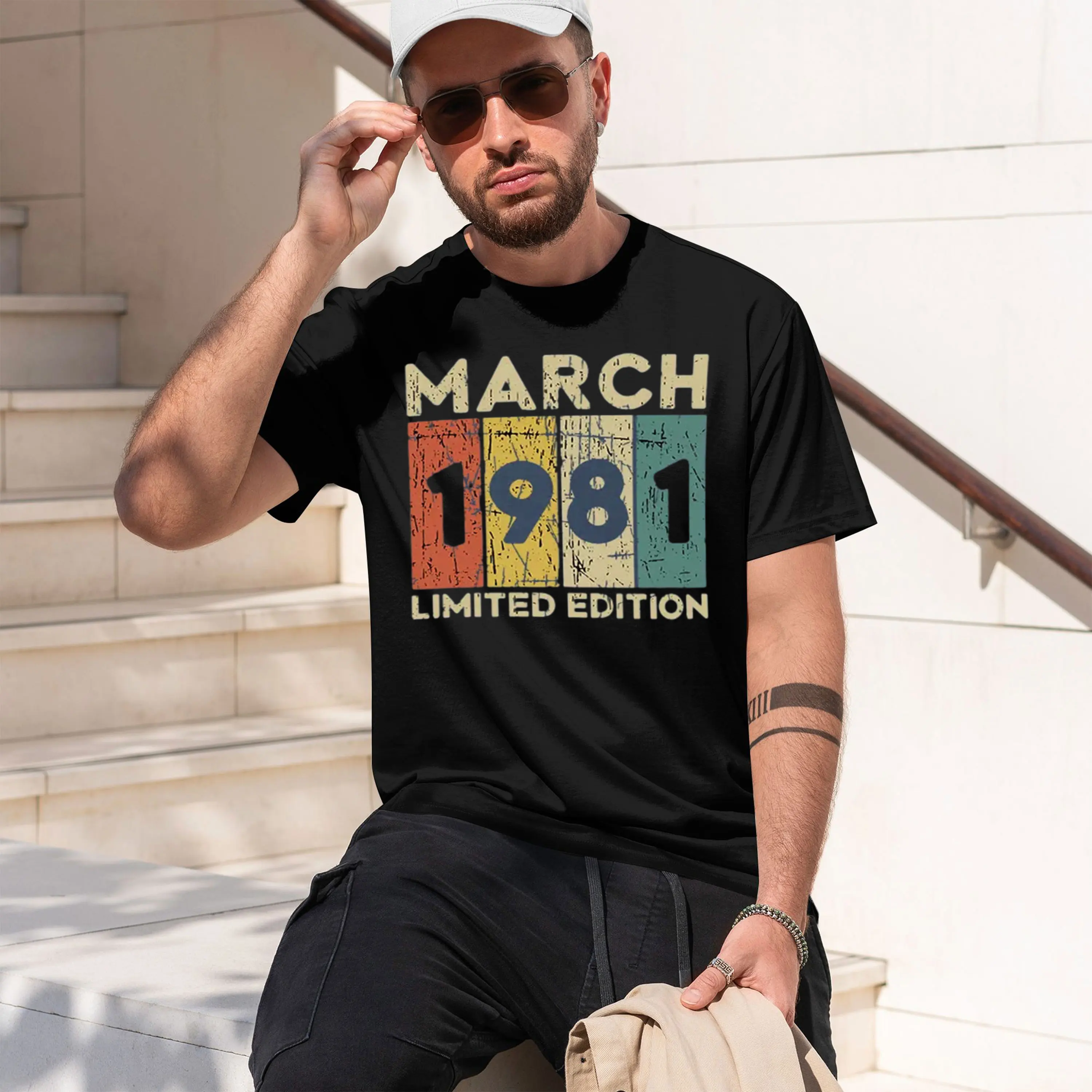 1981 Vintage Cl and Casual Tee for Men’s Summer Warobe 2026 New Model Short-sleeve crewneck T-Shirt Classic Casual Multiple Colo