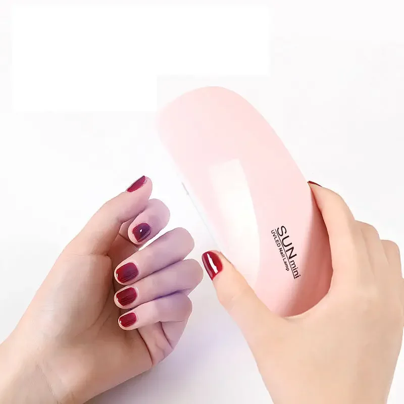 Lâmpada portátil para unhas, 6w, mini secador de unhas, branco, rosa, uv, lâmpada led, interface usb, lâmpada para esmalte, máquina de cura