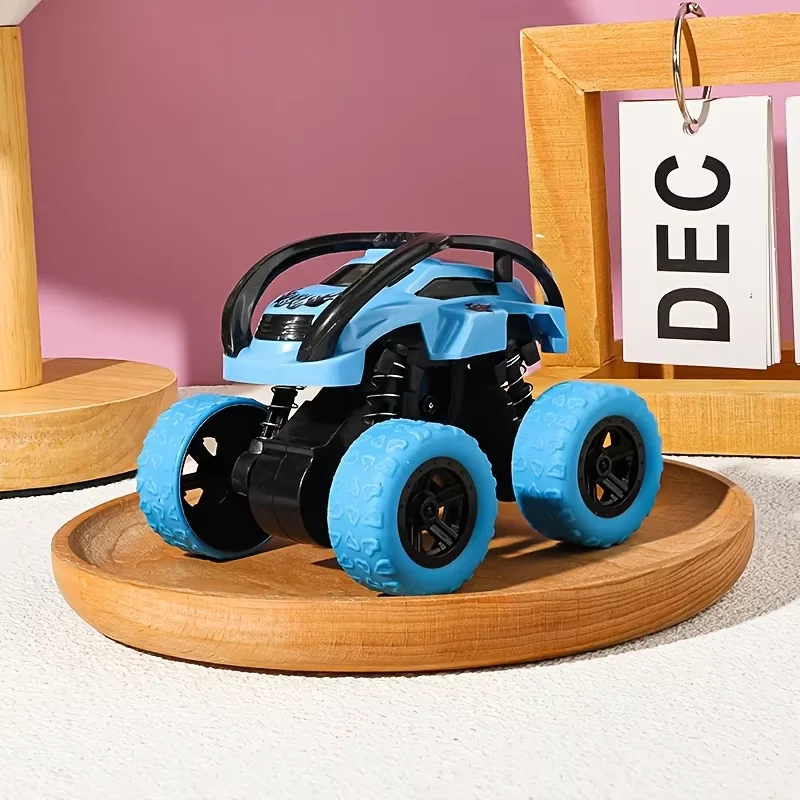 Inertia Driven Four-Wheel Drive Stunt Car Toy Rolling Vehicle for Kids Suitable for Halloween Christmas Thanksgiving Gifts
