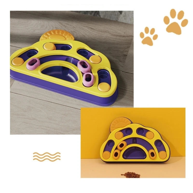 

Dogs Increase IQ Slow Dispensing Feeder Interactive Pet Sniff Puzzle Toys Slowly Eating Food Tray Non-Slip Bowl for Cat Puppy