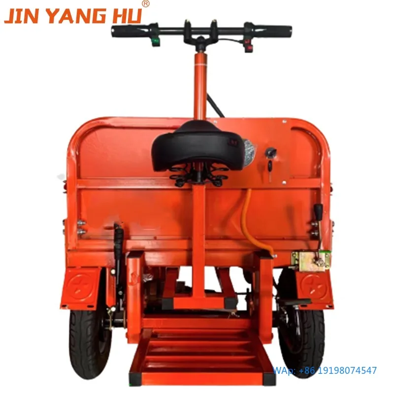 

Electric Flatbed Truck With Removable Seat Four Wheel Platform Industrial Warehouse Transport Cart