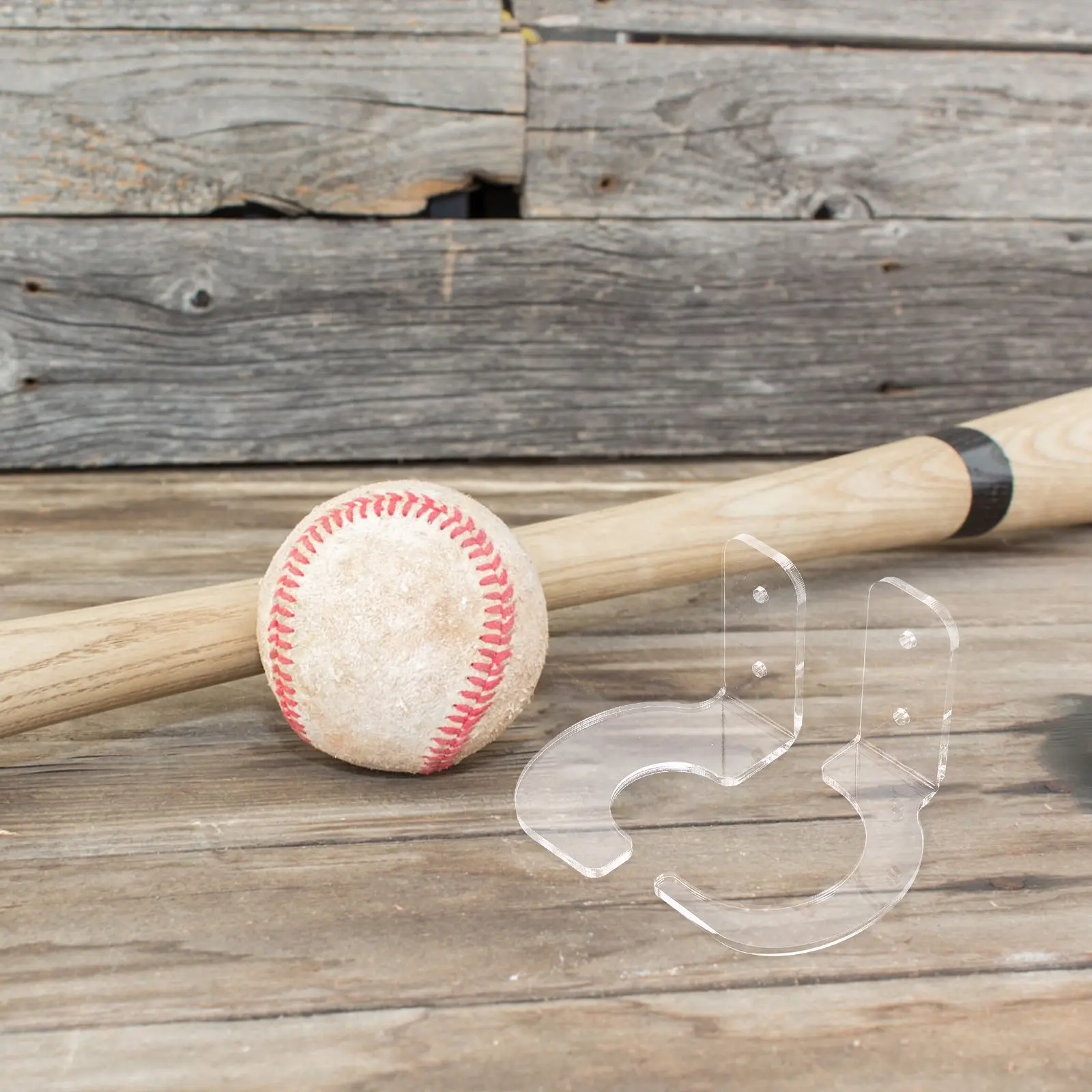 2Pairs Baseball Bat Wall Rack Horizontal Display Shelf Heavy Duty Acrylic Bat Hanger for Home Office Gym Storage and