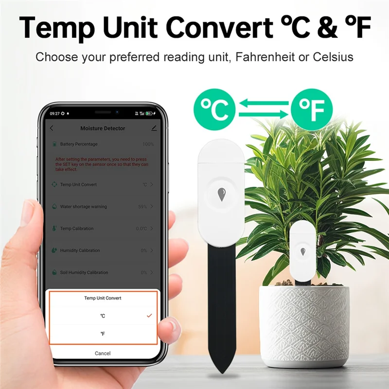 

ABGB-4Pcs Автоматический детектор орошения Zigbee Датчик влажности почвы Тестер температуры и влажности сада для Alexa/Google Home