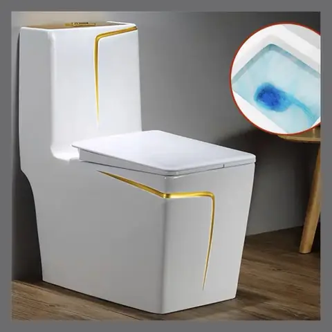 Bagno moderno Set di articoli sanitari quadrati grigi Wc Set di WC con lavabo in ceramica monopezzo