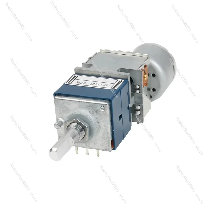 

1PCS Remote Volume Fever Sound Blue Shell Motor RK27 Double Potentiometer 100KA Handle Length 25mm Semi-circular Axis