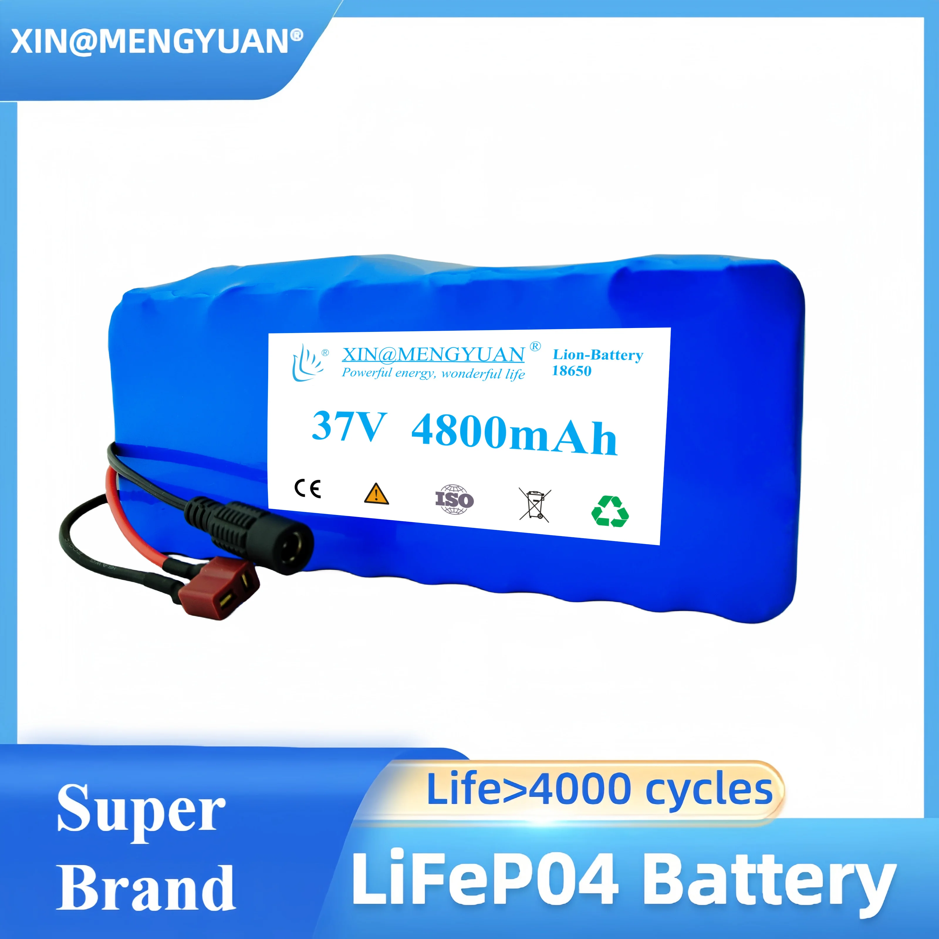 

X@MY 36V Battery Pack 30Ah Electric Bicycle Battery Built-in 20A BMS Lithium Battery 36 Volt Ebike Battery with 2A Charger