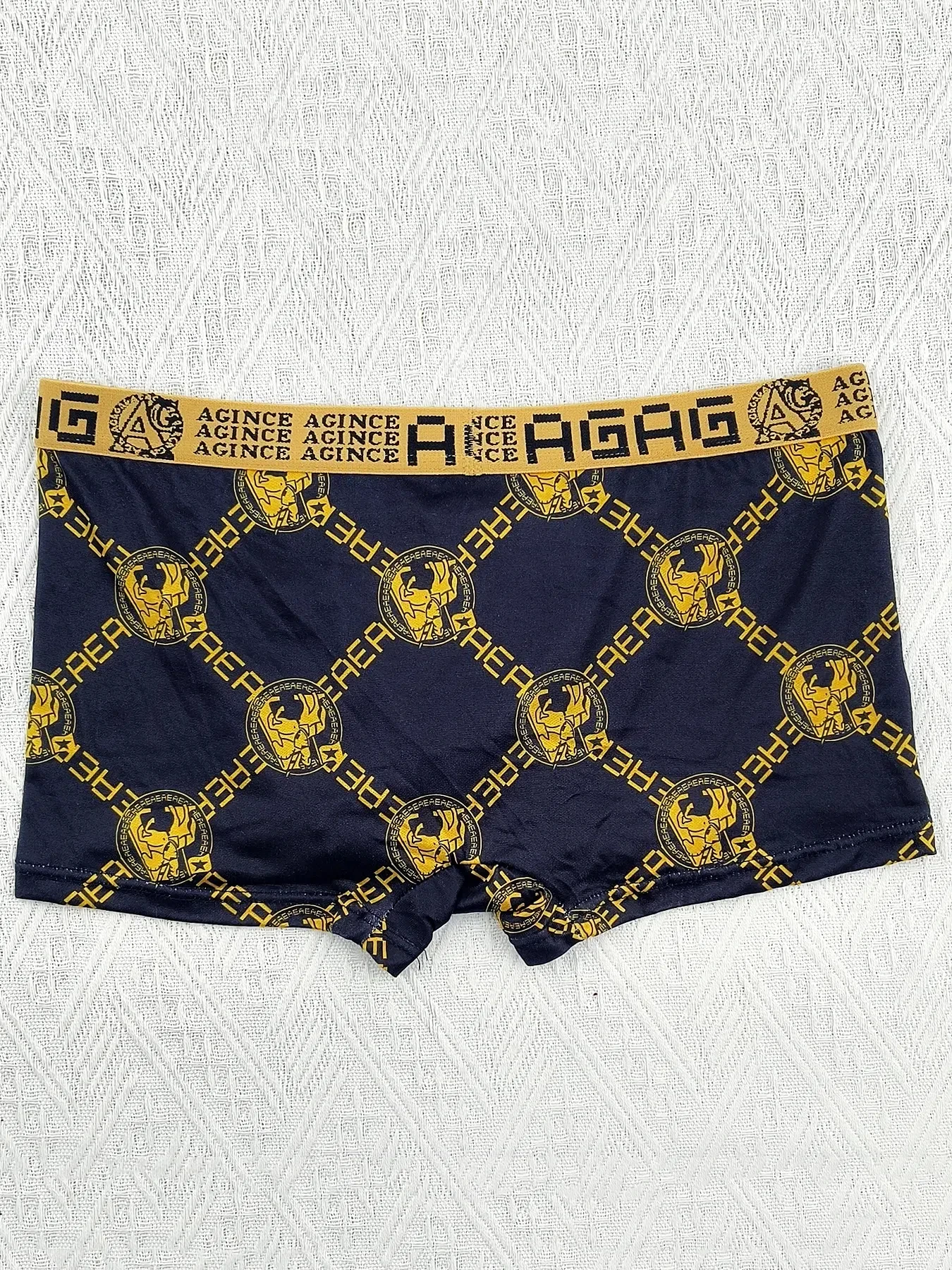 4-Pack Men's Milk Silk Boxers - AGAG Pattern, Breathable & Soft view 3