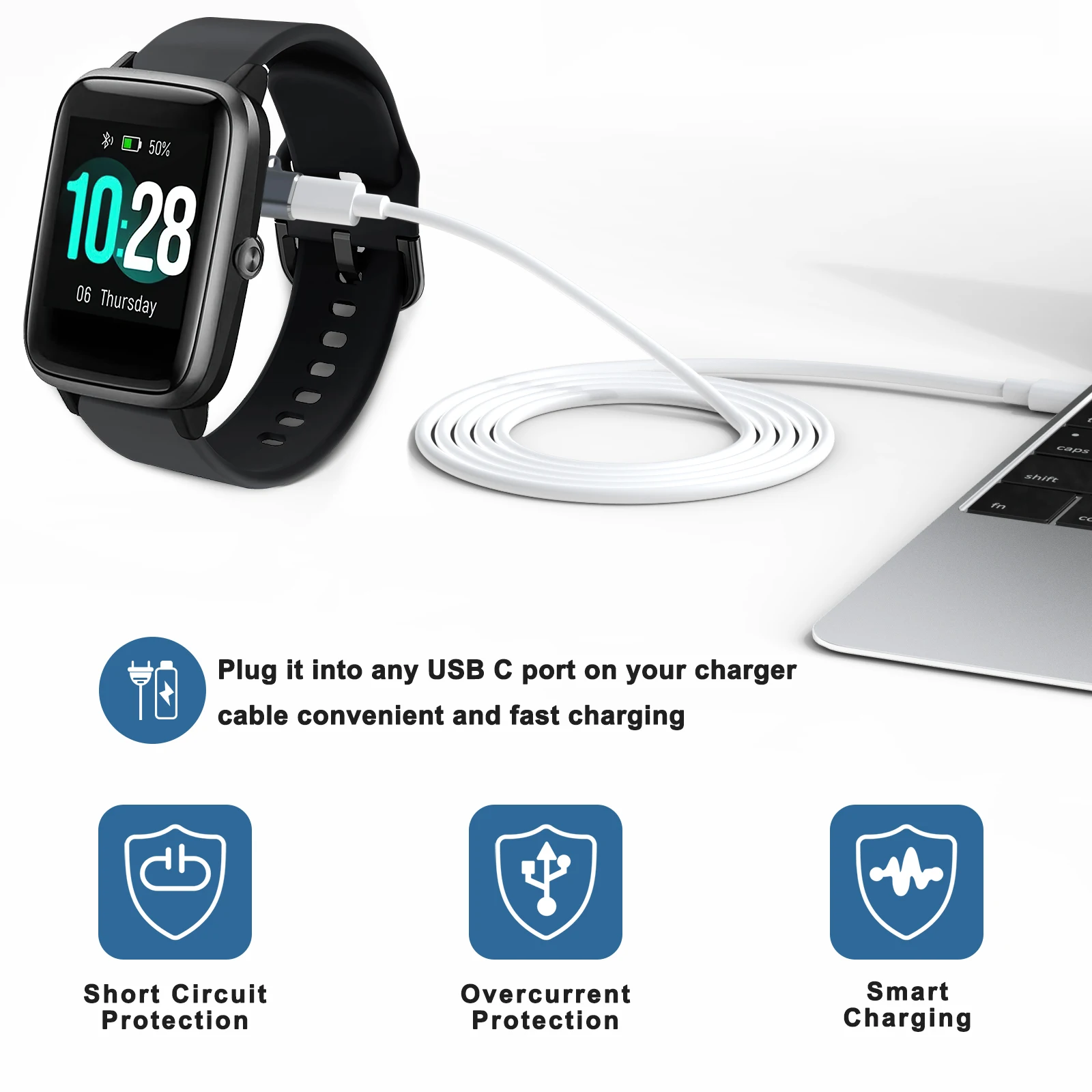Type C to Watch Charger Magnetic Charging Adapter Connector for Pitch 7.62mm 2Pin/4Pin Smart Watch/Bone Conduction Headphone view 6
