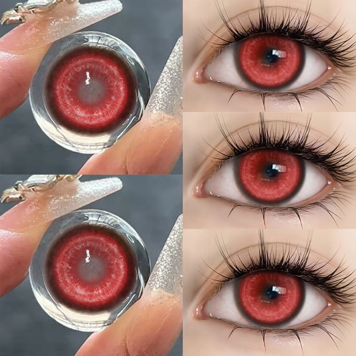 VISUASHOW Cyber Anime Cosplay Linsen Violette Weiche Farbige Kontaktlinsen für Halbjährlichen Gebrauch für Tägliche Party-Kosmetik Augenkontakte – Detail 8