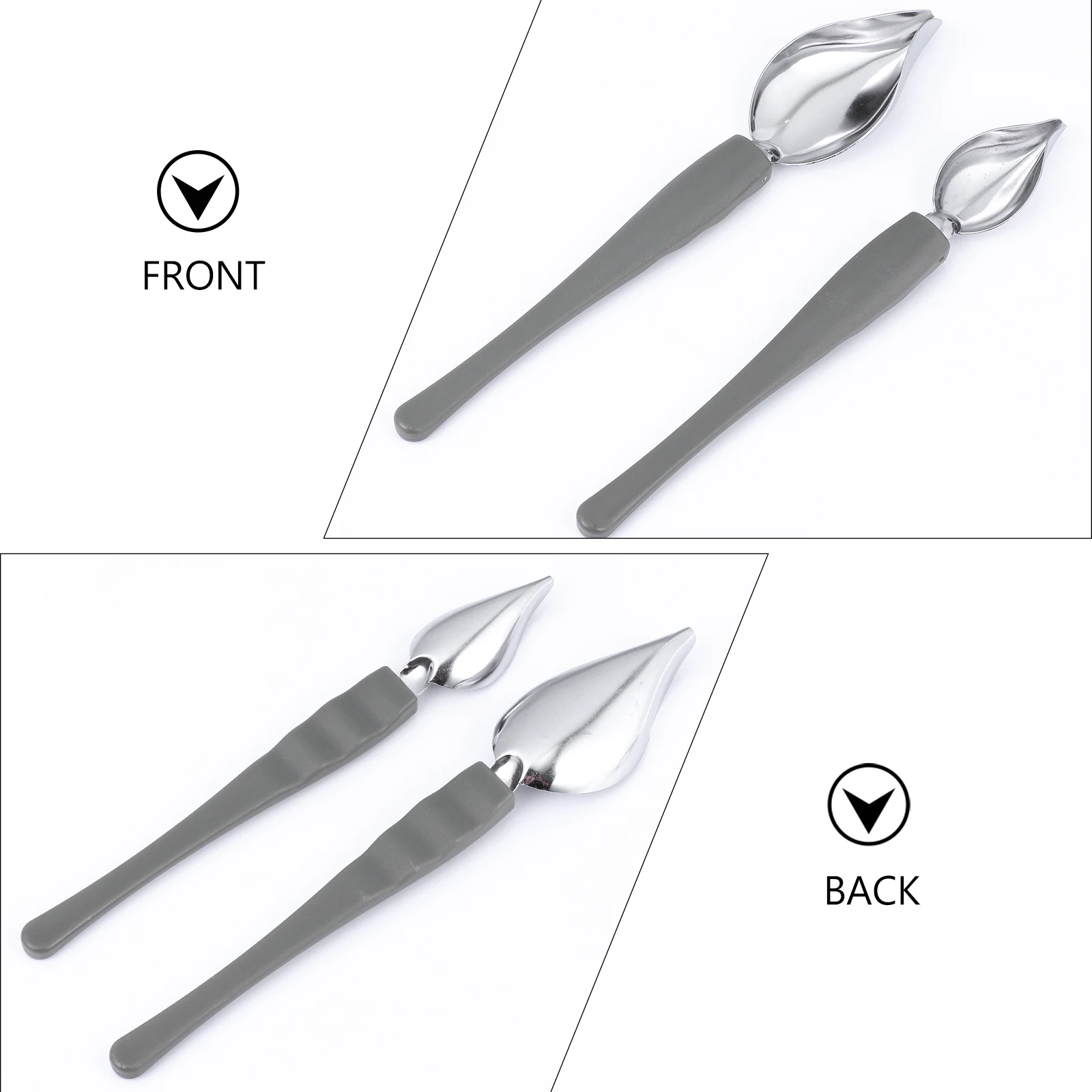

4 Pcs Stainless Steel Decorating Spoons Cake Baking Coffee Sauce Tableware Chocolate Dessert Practical Curved Handle Food Grade