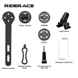 RIDERACE Bicycle Computer Holder Carbon Fiber Road Bike GPS Mount Cycling Stopwatch Speedometer Rack For GARMIN Bryton GOPRO