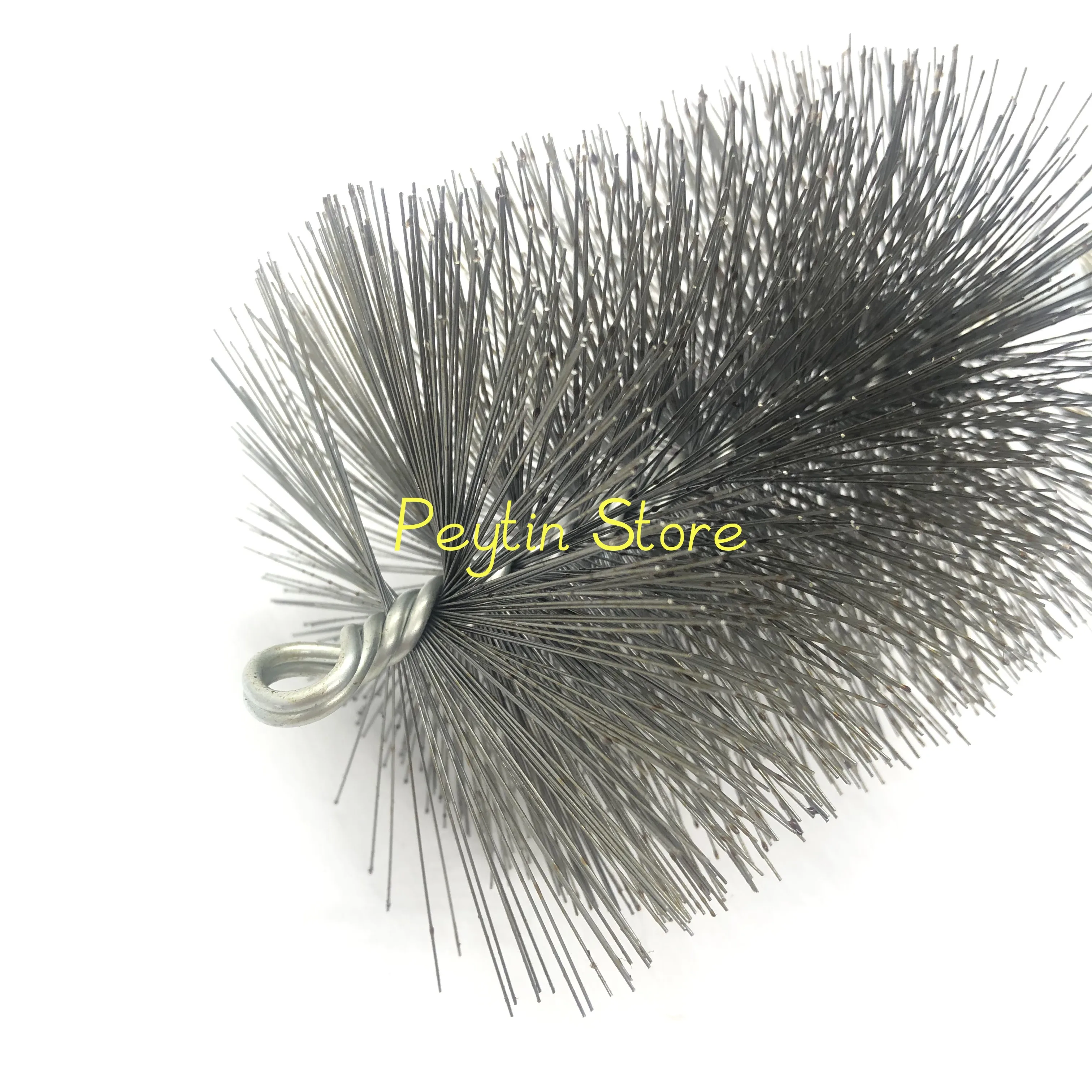 1Pc 18/20/25/30/35/40/45/50/55/60/65/70/80/100mm Diameter Stainless Steel Round Wire Tube Pipe Cleaning Brush 12mm Thread