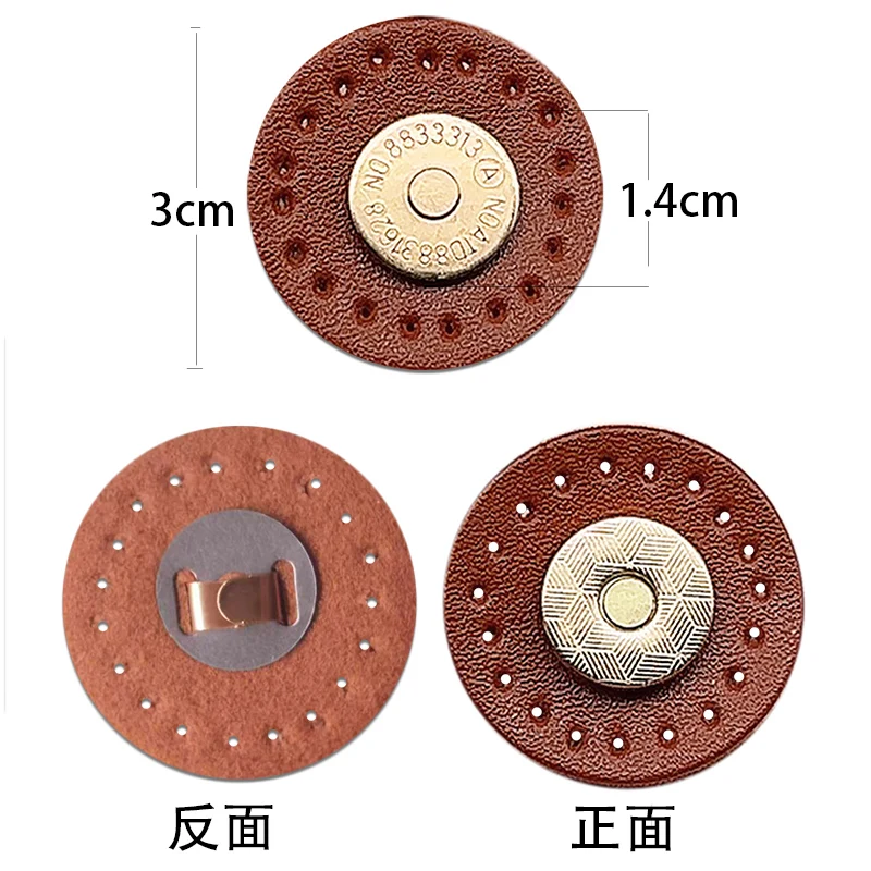 5sets/lot Magnetic Snap Fasteners Clasp Buttons Handbag Purse Wallet Craft Bags Parts Accessories Adsorption LeatherBuckle 30mm