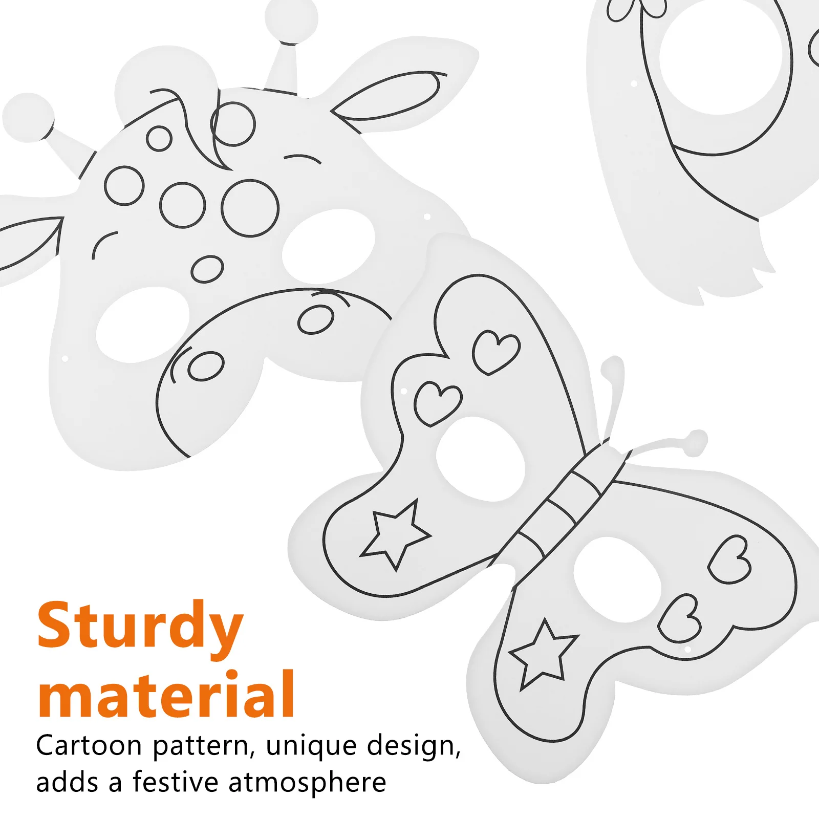 1 conjunto diy máscara artesanato kit máscaras em branco sem pintura para colorir criativo masquerade carnaval festa traje acessório conjunto