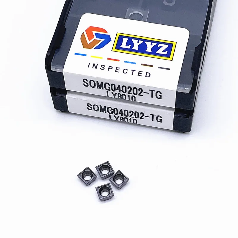 10PCS SOMG040202-TG LY8010 Hardened Steel Inserts CNC Lathe Cutter Cutting External Turning Tools