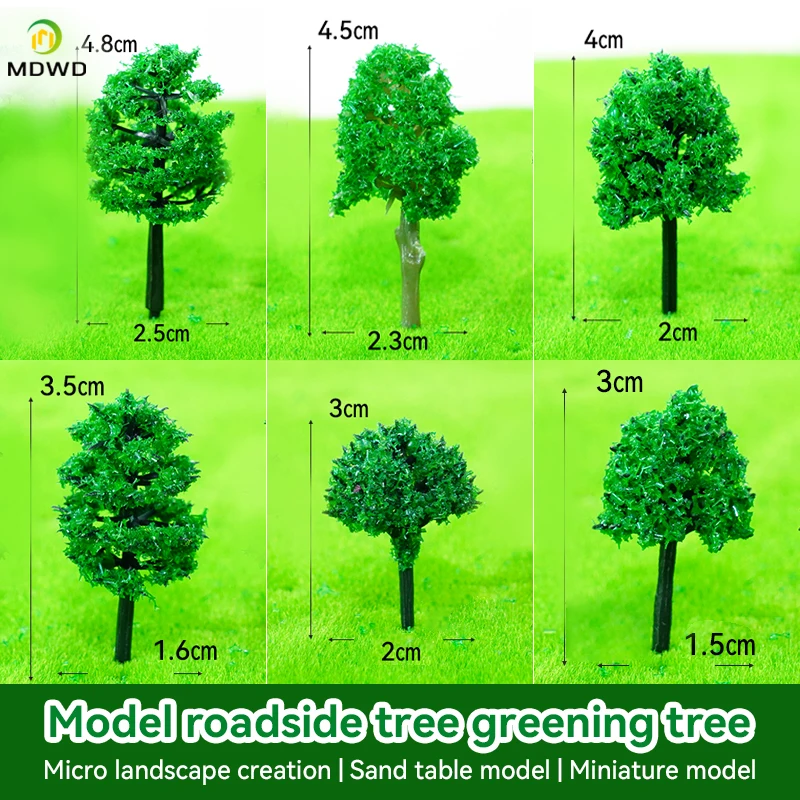 60 Pcs Mini Model Trees 3-5CM Small Plastic Trees Diorama Supplies Fairy Garden Landscape Architecture Scenery Train Railroad