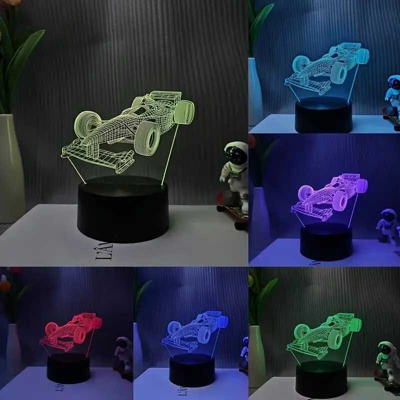 1pc Dinosaur 3D Night Light, 3D Optical Illusion Lamp With Touch, 7-Color Changing Ambient Light For Bedroom