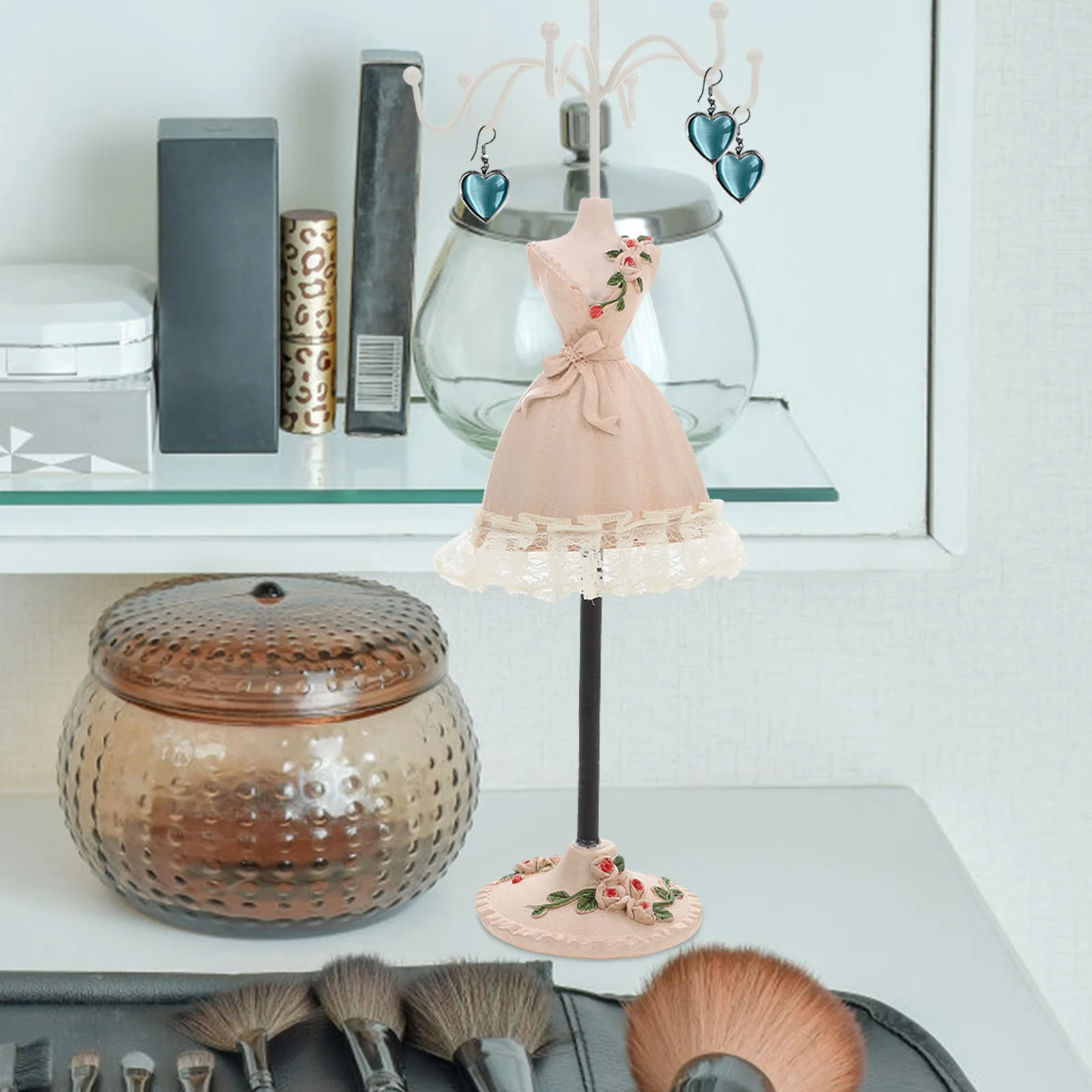 Jewelry Rack Delicate Desktop Necklace Stand Household Jewelry Organizer Display Holder For Ring Earring Bracelet