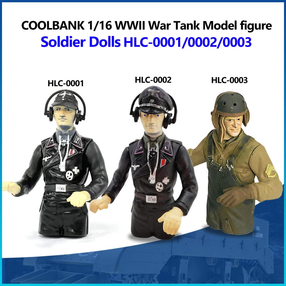 COOLBANK 1/16 RC Tank Model figure soldier HLC-0001/0002/0003 US Vehicle Captain 1938 Black Hat Officers Armoured Crew