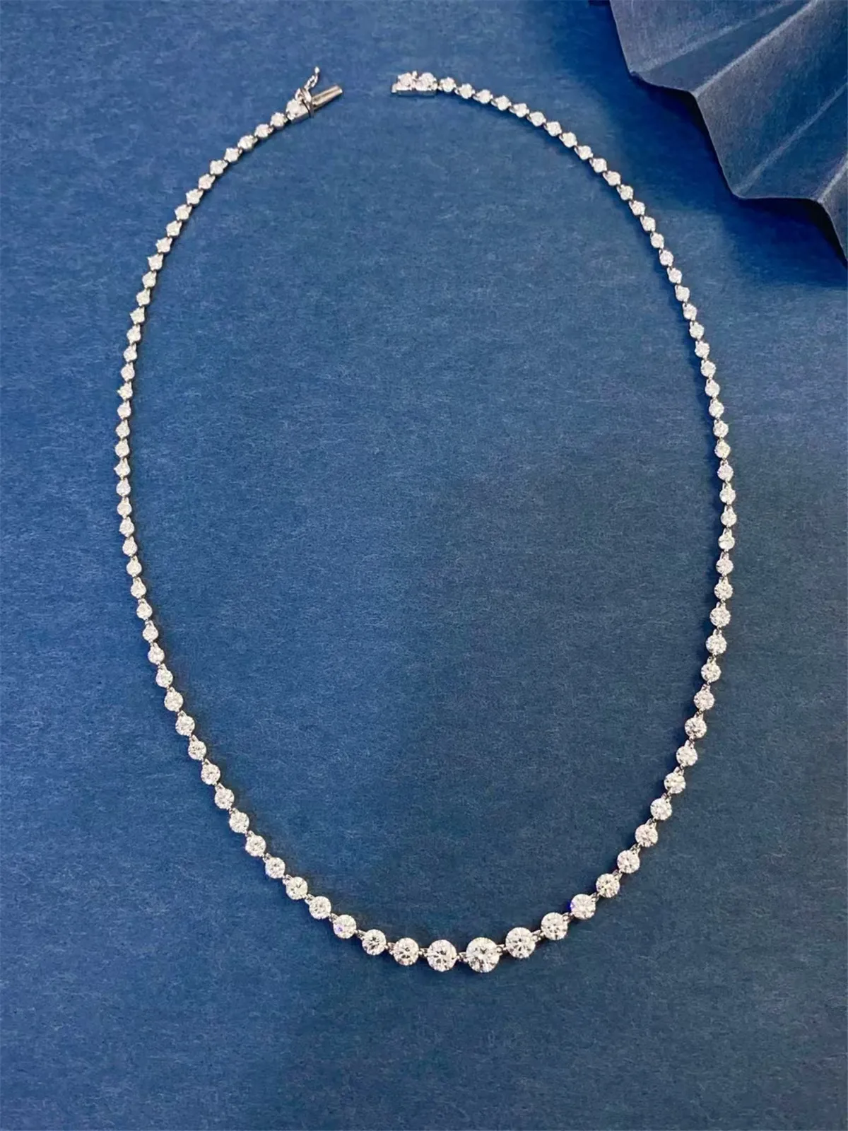 18K physical real gold laboratory grown diamond HPHT round diamond 10-carat necklace fine jewelry wholesale custom platinum