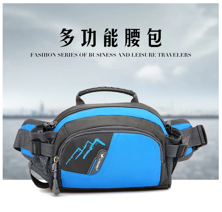 Fanny Pack Running Belt Purse Phone Pouch Nylon Sling Waist Pack with Bottle Holder for Running Hiking for Hydration for Jogging