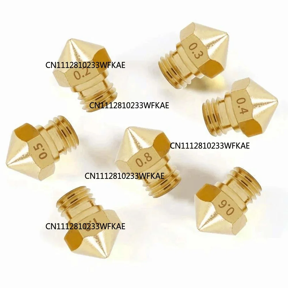 5pcs MK10 M6 Extruder Nozzle 1.75mm Brass 3D Printer Nozzle Extruder Print Head for Wanhao Dupicator D4/I3/Dremel QIDI Makerbot