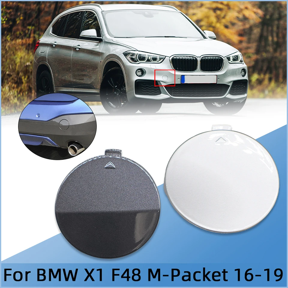 

For BMW X1 F48 2016-2019 M-Sport 51118099893 51128099902 Front Rear Bumper Tow Hook Cover Lid Hauling Shell Trailer Cap Painted