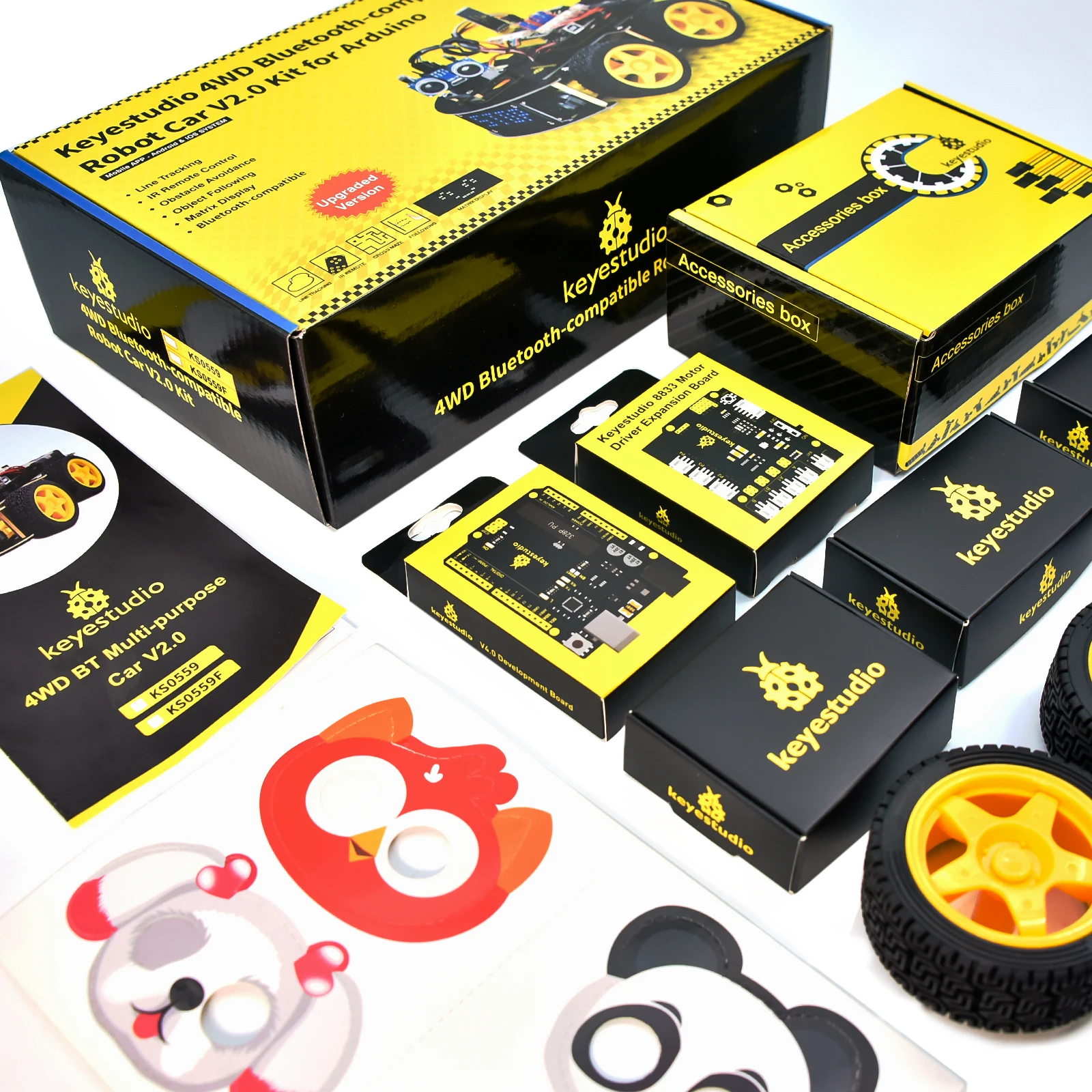 KEYESTUDIO 4WD Programmabl Smart Robot Car for Arduino Robot  Professional Automation Programming DIY Robot Car Kids STEM Toys