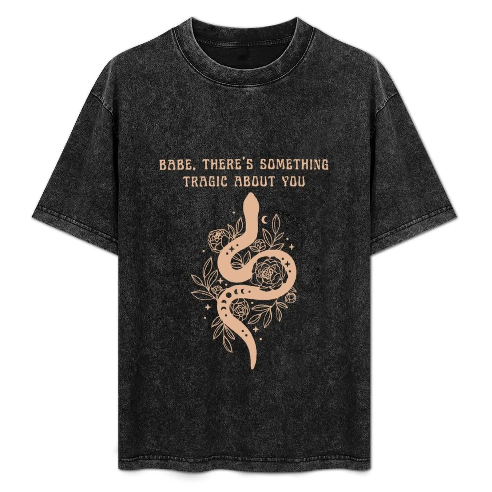 

babe there's something tragic about you snake T-Shirt Minimalist Graphic Tee Shirt