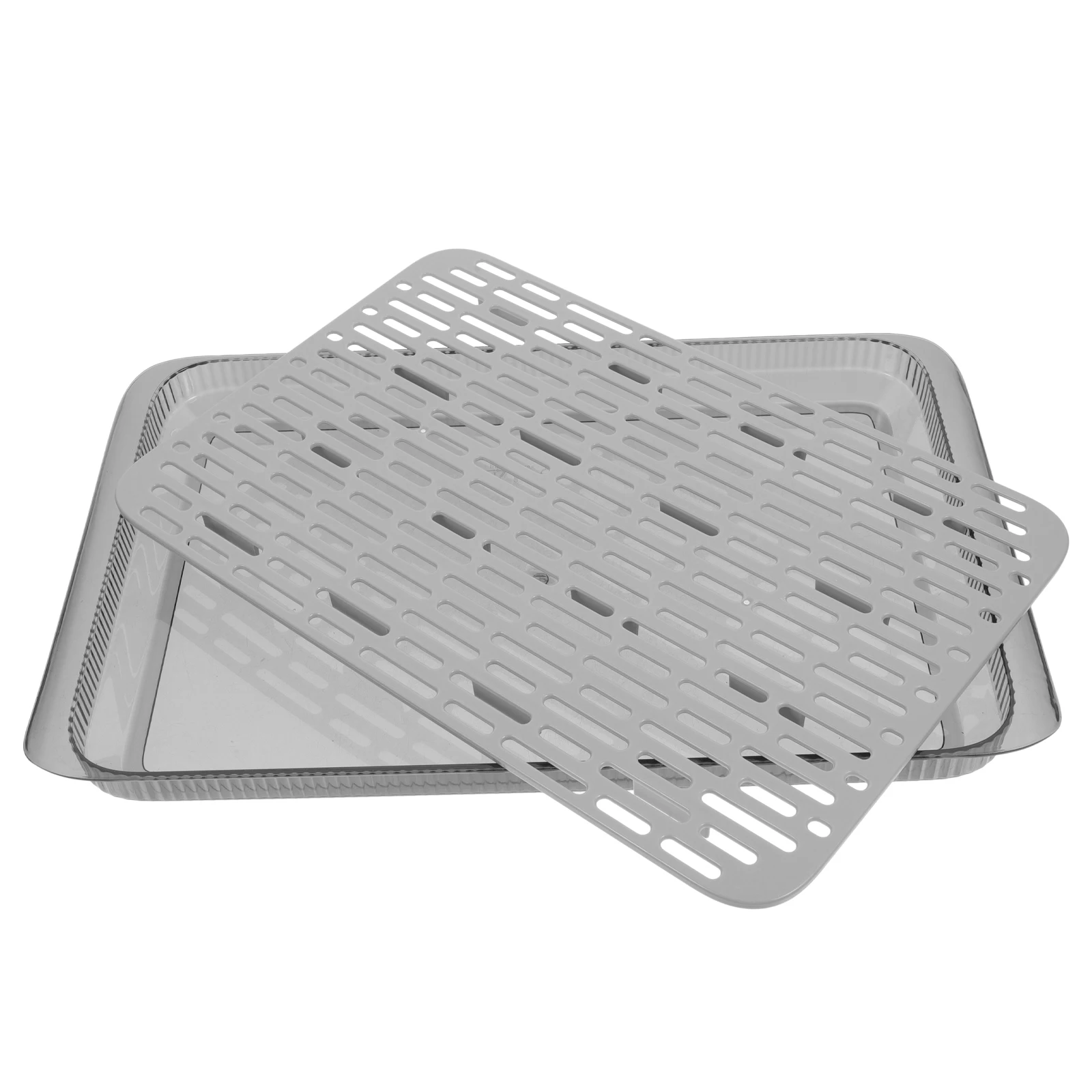 

Drainage Tray Fruit Stand Kitchen Counter Thickened PET Double Layer Grid Anti Skid Multi Functional Home Use Afternoon Tea