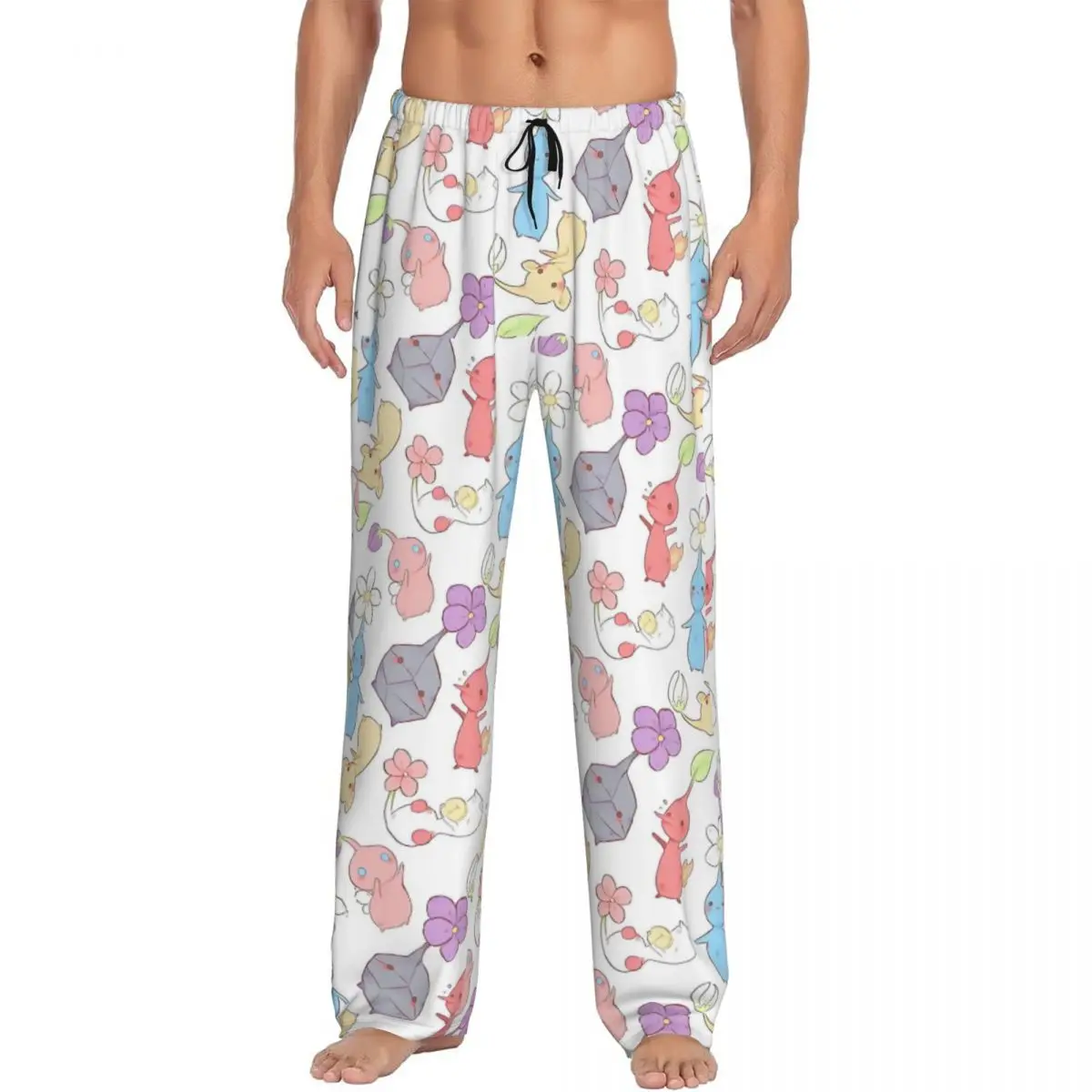 

Custom Print Men's P-Pikmins Pajama Pants Adventure Game Sleepwear Sleep Lounge Bottoms with Pockets