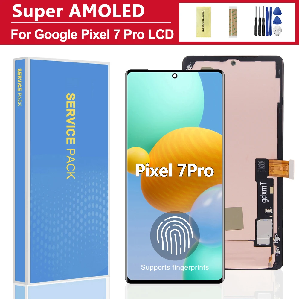 Super AMOLED 6.7'' Display for Google Pixel 7 pro LCD with Frame Touch Screen Replacement GP4BC GE2AE 100% Tested