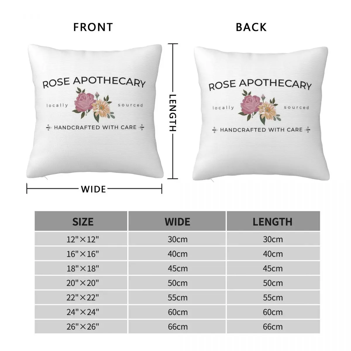 Rose Apothecary With Care Square Pillowcase Polyester Linen Velvet Pattern Decorative Throw Pillow Case Home Cushion Cover 45x45