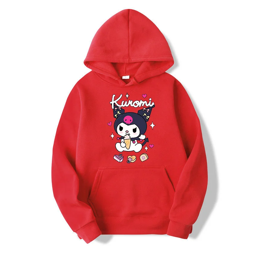 Kawaii Kuromi casual cute print unisex hoodie spring and autumn Sanrio cartoon casual sports street print hoodie