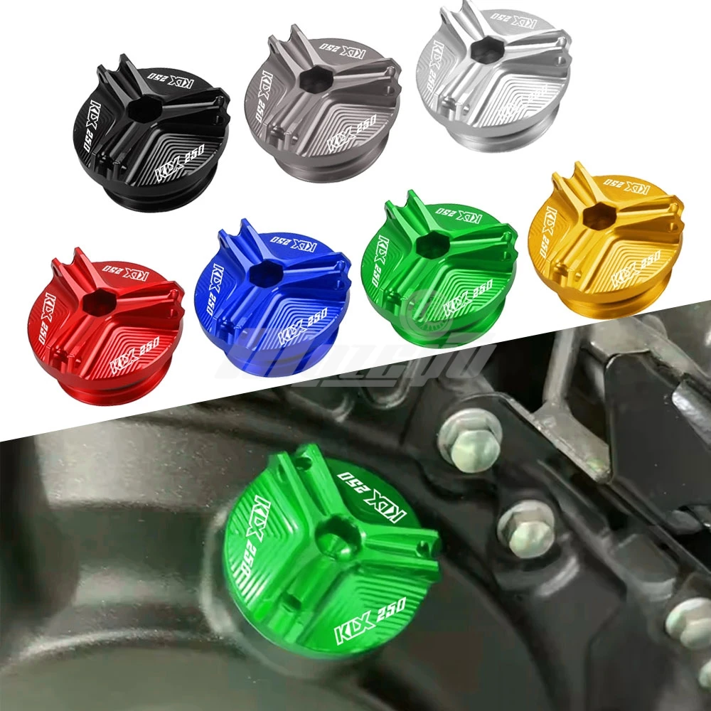 

For Kawasaki KLX250 KLX 250 1993-2016 D-Tracker D TRACKER 1998-2016 M19*2.5 Motorcycle Aluminum Oil Filter Cup Engine Plug Cover