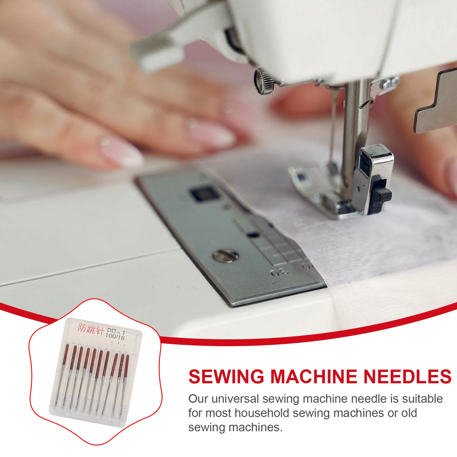 50 قطعة إبر ماكينة الخياطة المعادن دائم مكافحة القفز الإبر ل نسيج الحرير جيرسي قميص الجينز قماش خياطة عالمية #6