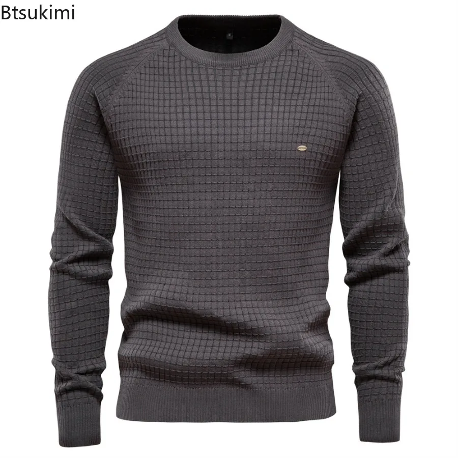 High Quality Men's Long Sleeve Knitted Sweaters Comfortable Cotton O-neck Pullover Sweaters Autumn Winter Basic Sweaters for Men