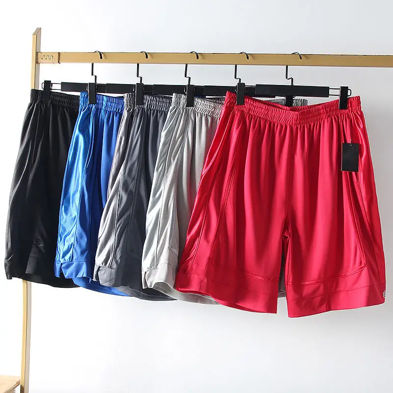 Glossy Sports Basketball Men\'s Shorts Outdoor Fitness Pockets Male Plus Size Casual Bottoms