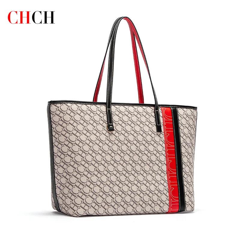 CHCH Women's Tote Bag New Fabric Splicing Handbag Large Capacity